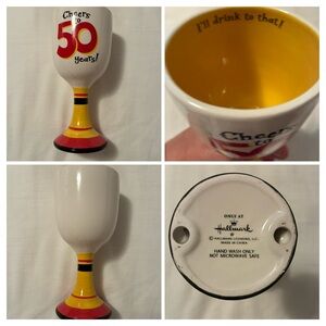 Hallmark Ceramic Goblet CHEERS TO 50 YEARS Anniversary PREOWNED EUC
